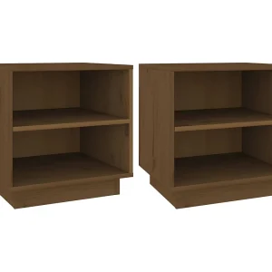 Decatur  Nachtkastjes 2 st 40x34x40 cm massief grenenhout honingbruin