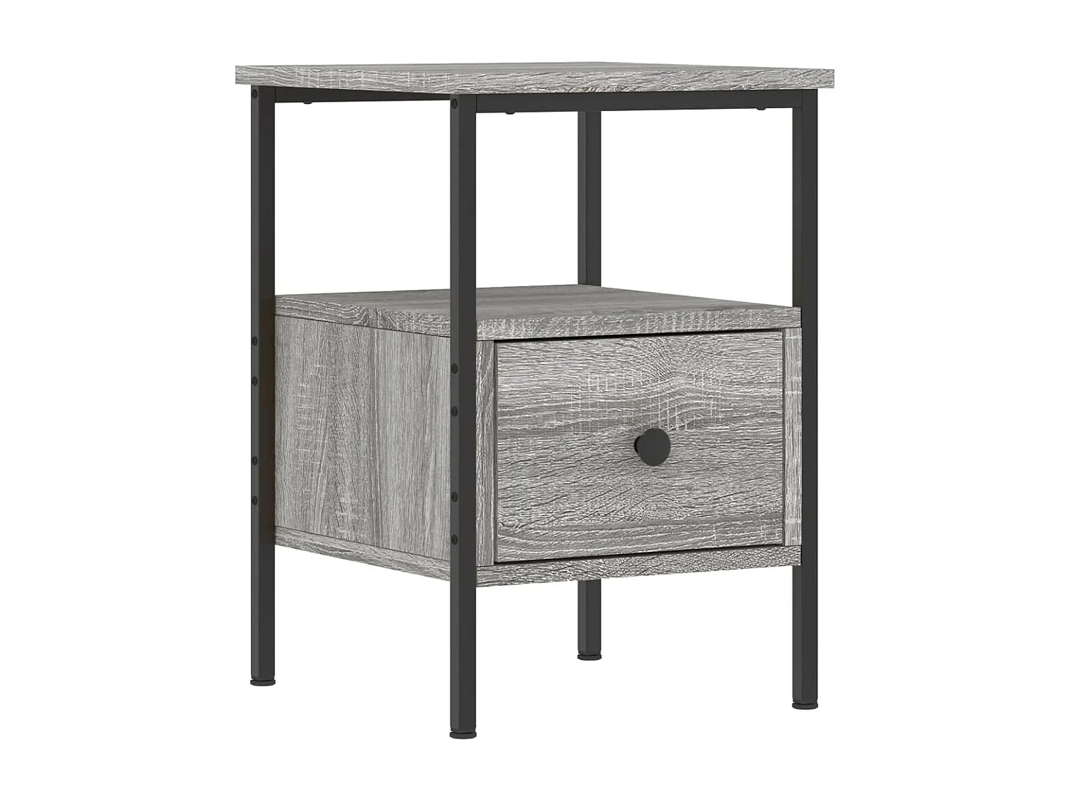 Broadlands Nachtkastje 34x36x50 cm bewerkt hout grijs sonoma eikenkleurig