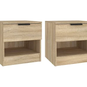 Brøndby Nachtkastjes 2 st bewerkt hout sonoma eikenkleurig Brøndby Nachtkastjes 2 st bewerkt hout sonoma eikenkleurig
