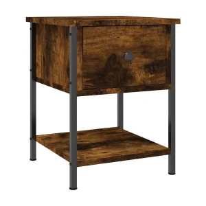 Buffalo  Nachtkastje 34×35,5×45 cm bewerkt hout gerookt eikenkleurig