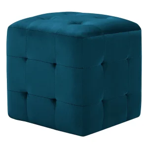 Delyn Nachtkastjes 2 st 30x30x30 cm fluweel blauw Delyn Nachtkastjes 2 st 30x30x30 cm fluweel blauw