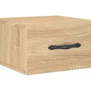 Carbon Hill  Nachtkastje wandgemonteerd 35x35x20 cm sonoma eikenkleurig