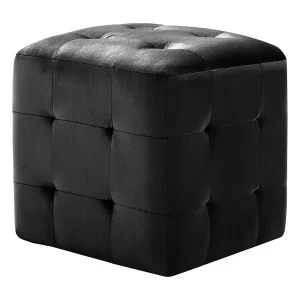 Delyn Nachtkastjes 2 st 30x30x30 cm fluweel zwart Delyn Nachtkastjes 2 st 30x30x30 cm fluweel zwart