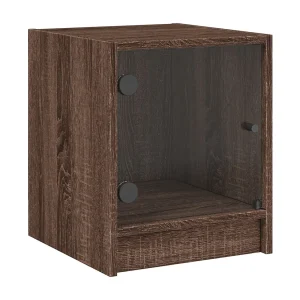 Butte  Nachtkastje met glazen deur 35x37x42 cm bruin eikenkleur