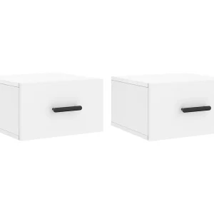 Cataula  Nachtkastjes 2 st wandgemonteerd 35x35x20 cm wit