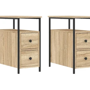 Chase City Nachtkastjes 2 st 30x60x60 cm bewerkt hout sonoma eikenkleurig Chase City Nachtkastjes 2 st 30x60x60 cm bewerkt hout sonoma eikenkleurig