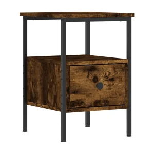 Broadlands Nachtkastje 34x36x50 cm bewerkt hout gerookt eikenkleurig Broadlands Nachtkastje 34x36x50 cm bewerkt hout gerookt eikenkleurig