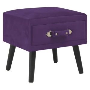 Dorien Nachtkastjes 2 st 40x35x40 cm fluweel donkerpaars Dorien Nachtkastjes 2 st 40x35x40 cm fluweel donkerpaars