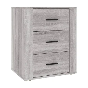 Claudio  Nachtkastje 50x36x60 cm bewerkt hout grijs sonoma eikenkleurig