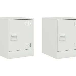 Dewy  Nachtkastjes 2 st 34,5x39x44 cm staal wit