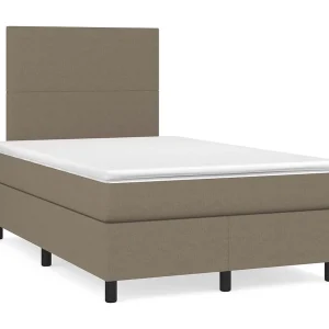 Boxspring met matras stof taupe 120×190 cm Boxspring met matras stof taupe 120×190 cm