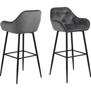 Brick barstoel Velours donkergrijs. Brick barstoel Velours donkergrijs.