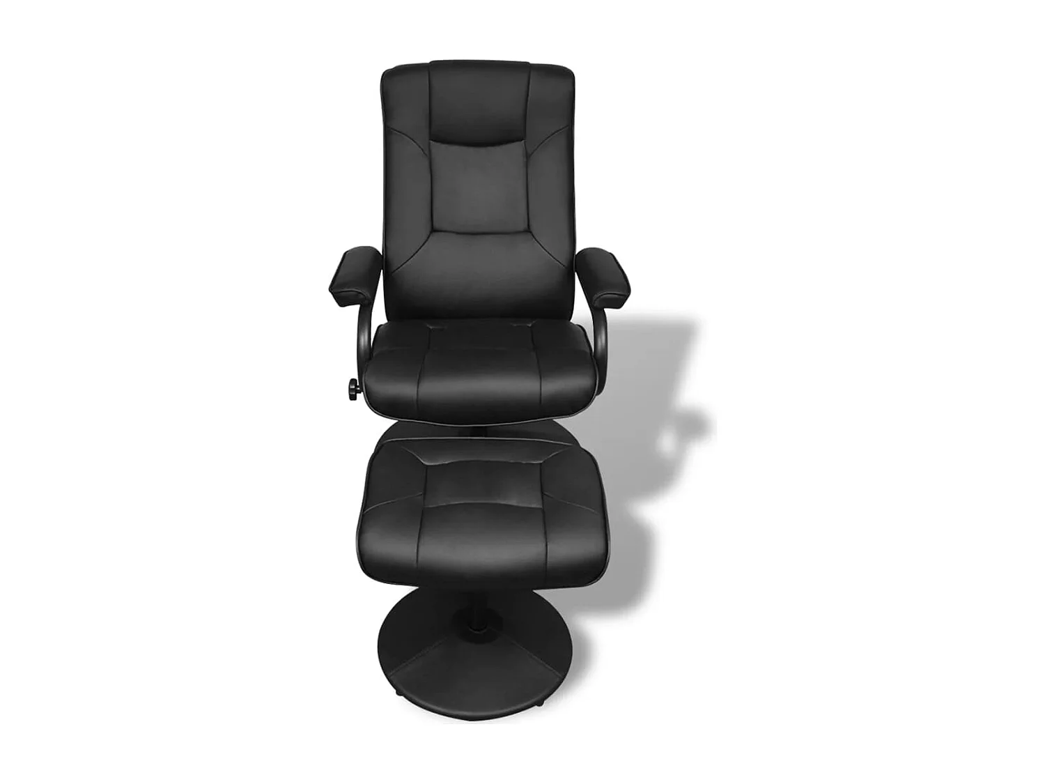 Bureaustoel| Tv-fauteuil met voetenbankje kunstleer zwart