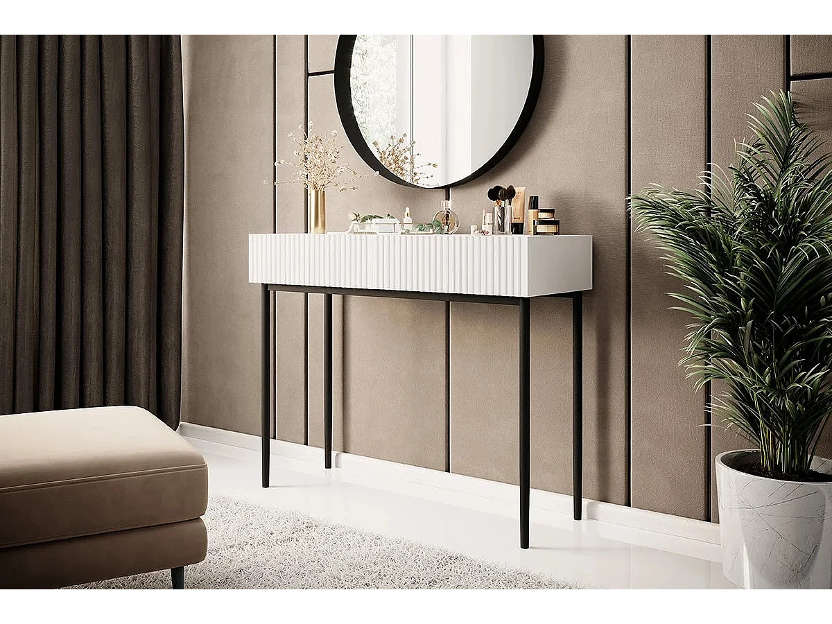 Console 2 laden met zwart en wit metaal bont 100x82 cm