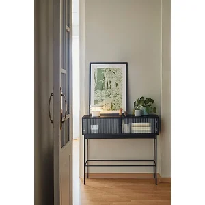 Console 2 zwarte deuren 100×36 cm