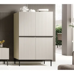 Buffet 2 deuren met metalen voet in zwart kasjmier 100×160 cm Buffet 2 deuren met metalen voet in zwart kasjmier 100×160 cm