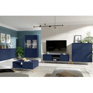 Design meubelset AZURÉA – Complete eetkamer – Diepblauwe kleur Design meubelset AZURÉA – Complete eetkamer – Diepblauwe kleur