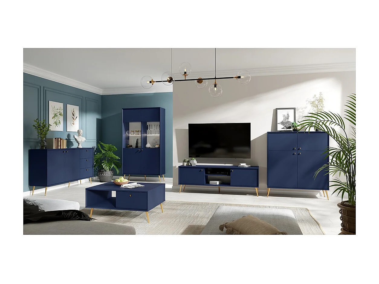 Design meubelset AZURÉA - Complete eetkamer - Diepblauwe kleur