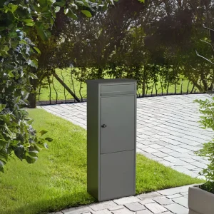 Brievenbus kolom FRANKURT matgrijs, grote A4-opening, vloerbevestiging, sleutelslot Brievenbus kolom FRANKURT matgrijs, grote A4-opening, vloerbevestiging, sleutelslot