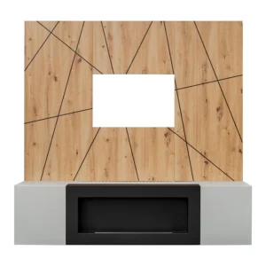 Composition murale IXAR géométrique – Meubel voor TV + decoratieve wandpanelen + bio-ethanol haard Composition murale IXAR géométrique – Meubel voor TV + decoratieve wandpanelen + bio-ethanol haard