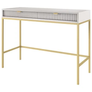 Console 2 laden met gouden metalen poten 104×78 cm Console 2 laden met gouden metalen poten 104×78 cm