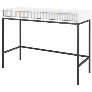 Console 2 laden met zwarte metalen poten 104×78 cm Console 2 laden met zwarte metalen poten 104×78 cm