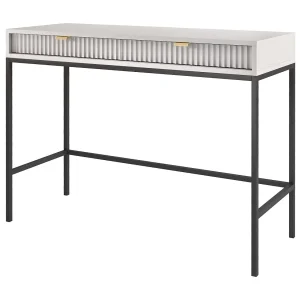 Console 2 laden met zwarte metalen poten 104×78 cm Console 2 laden met zwarte metalen poten 104×78 cm