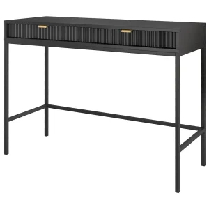 Console 2 laden met zwarte metalen poten 104×78 cm Console 2 laden met zwarte metalen poten 104×78 cm