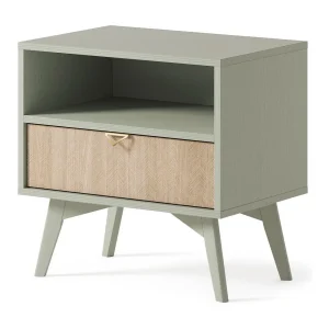 Chevet tafel 1 houten gelamelleerde lade 54×54 cm Chevet tafel 1 houten gelamelleerde lade 54×54 cm