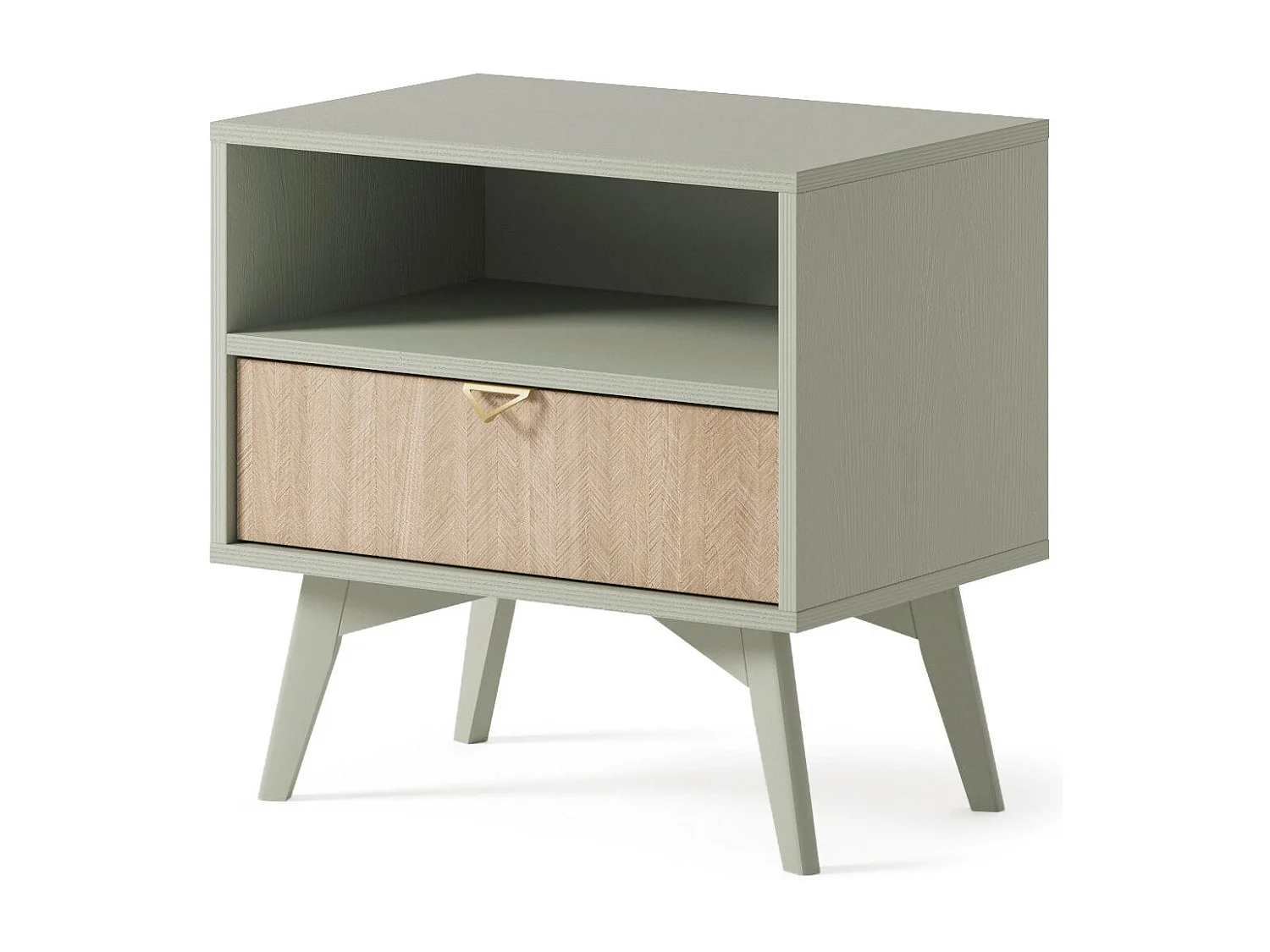 Chevet tafel 1 houten gelamelleerde lade 54x54 cm
