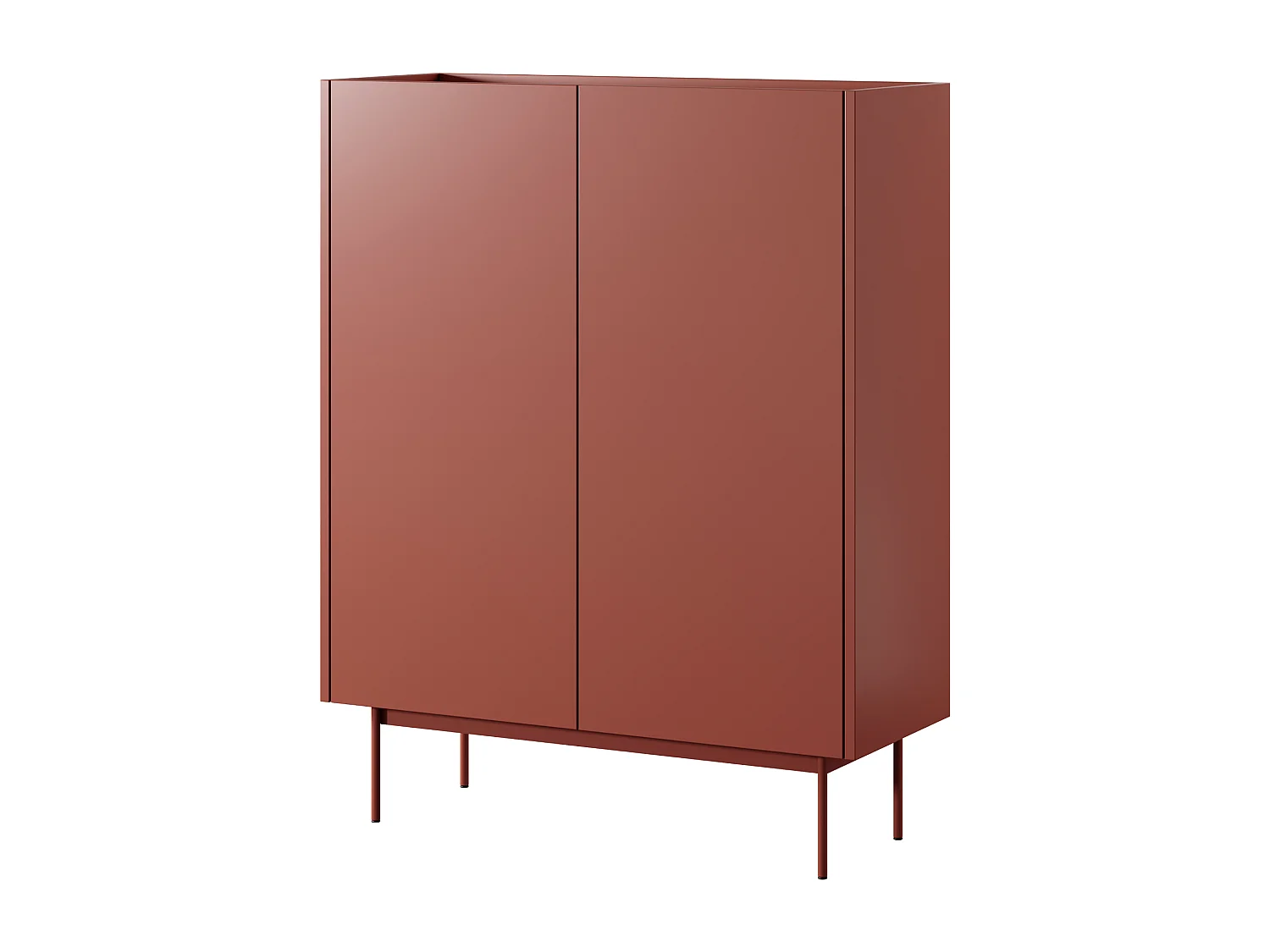 Buffet 2 deuren en houten lamellen 97x122 cm
