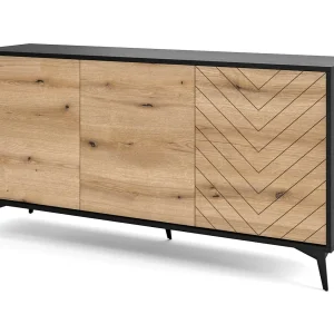 Buffet 3 deuren in hout lamellen 154×77 cm Buffet 3 deuren in hout lamellen 154×77 cm