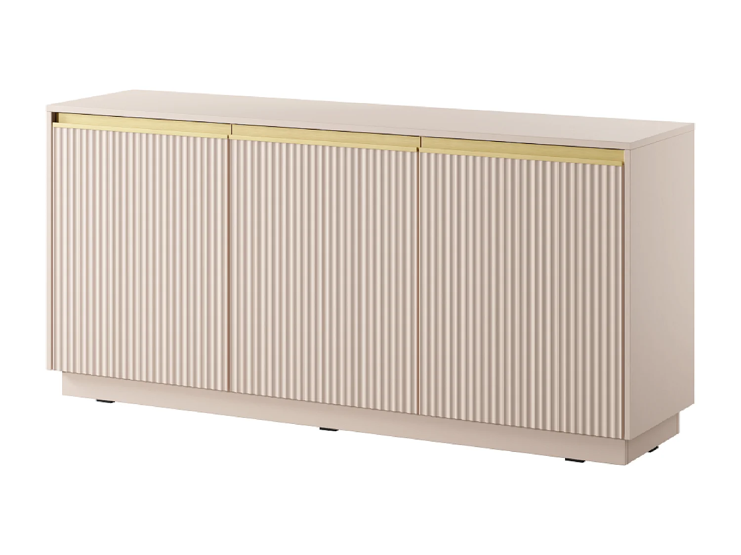 Buffet 3 deuren en bois lamellé beige 154x72 cm