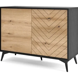 Buffet 2 deuren in hout lamellen 104×77 cm