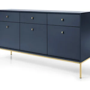 Buffetkast 3 deuren, 3 laden met gouden metalen bladen, 154×83 cm Buffetkast 3 deuren, 3 laden met gouden metalen bladen, 154×83 cm