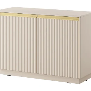 Buffet 2 deuren en bois lamellé beige 104×72 cm