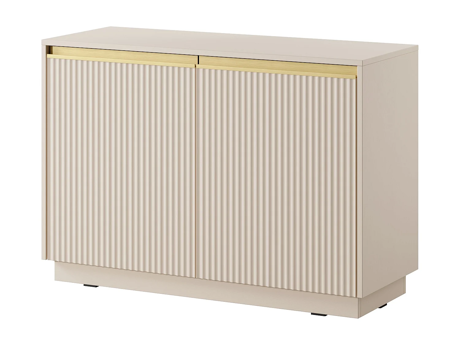 Buffet 2 deuren en bois lamellé beige 104x72 cm
