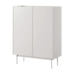 Buffet 2 deuren en houten lamellen 97×122 cm