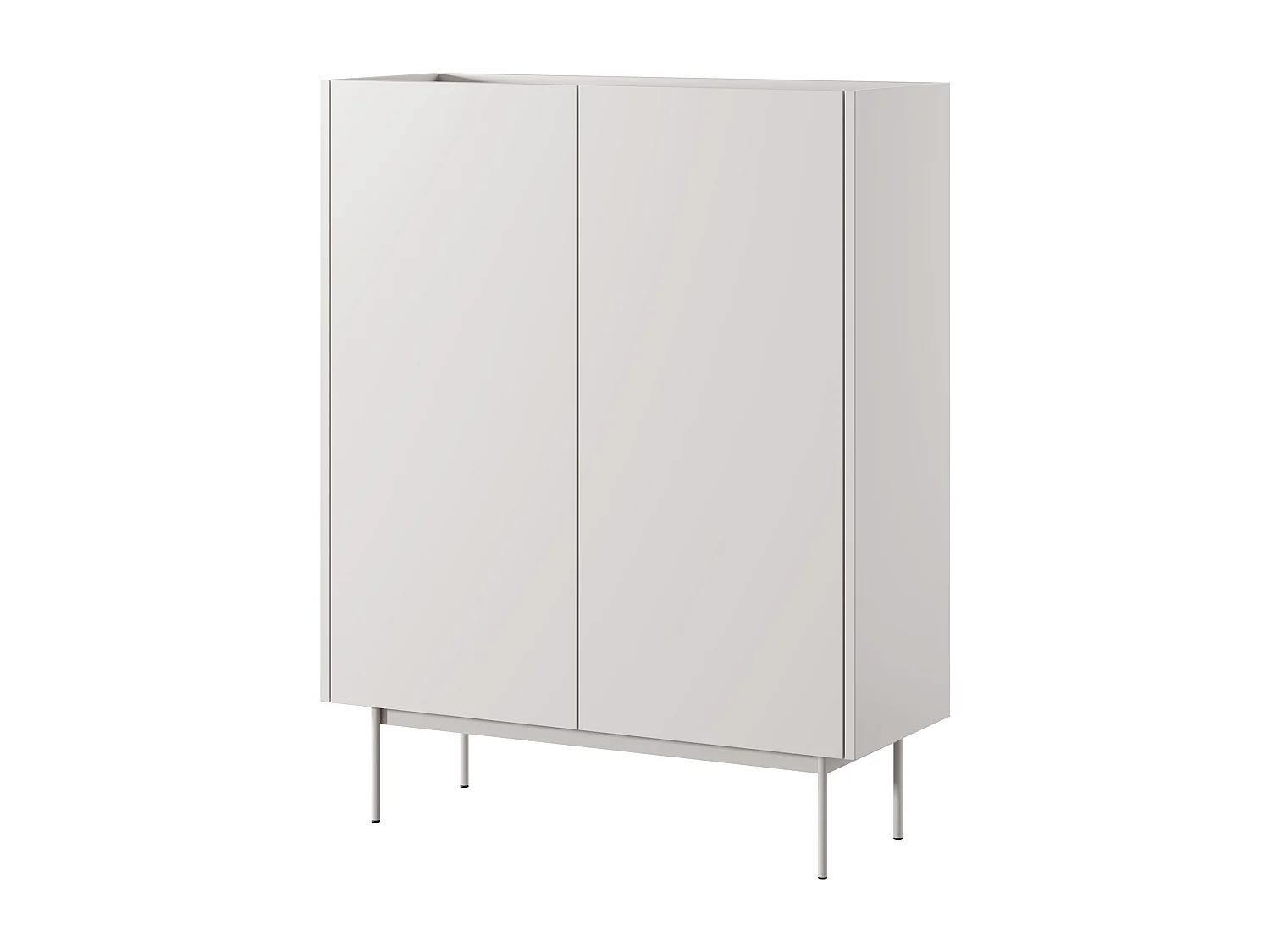 Buffet 2 deuren en houten lamellen 97x122 cm