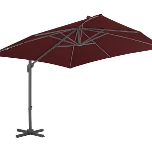 Church Point Zweefparasol met aluminium paal 400×300 cm bordeauxrood Church Point Zweefparasol met aluminium paal 400×300 cm bordeauxrood