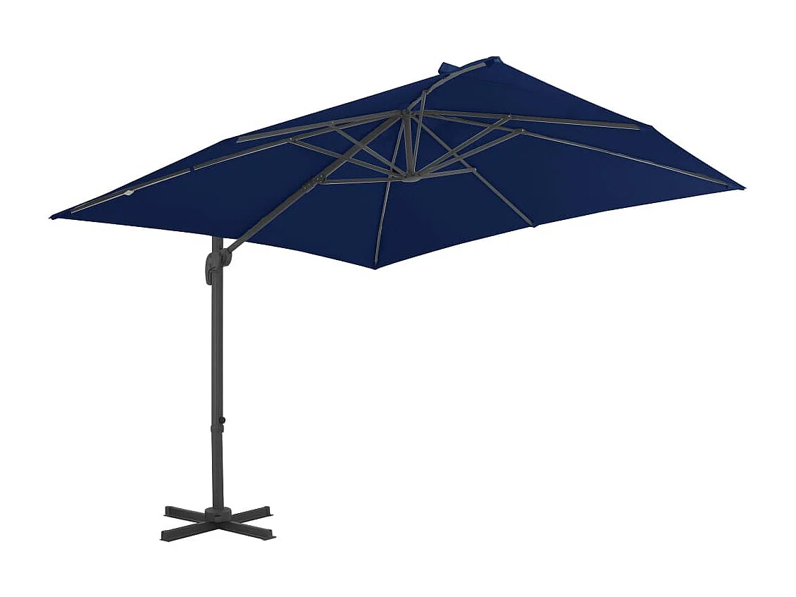 Church Point Zweefparasol met aluminium paal 3x3 m azuurblauw