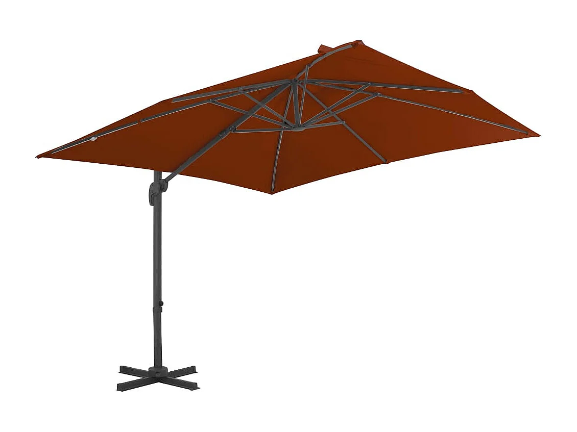 Church Point Zweefparasol met aluminium paal 300x300 cm terracottakleurig