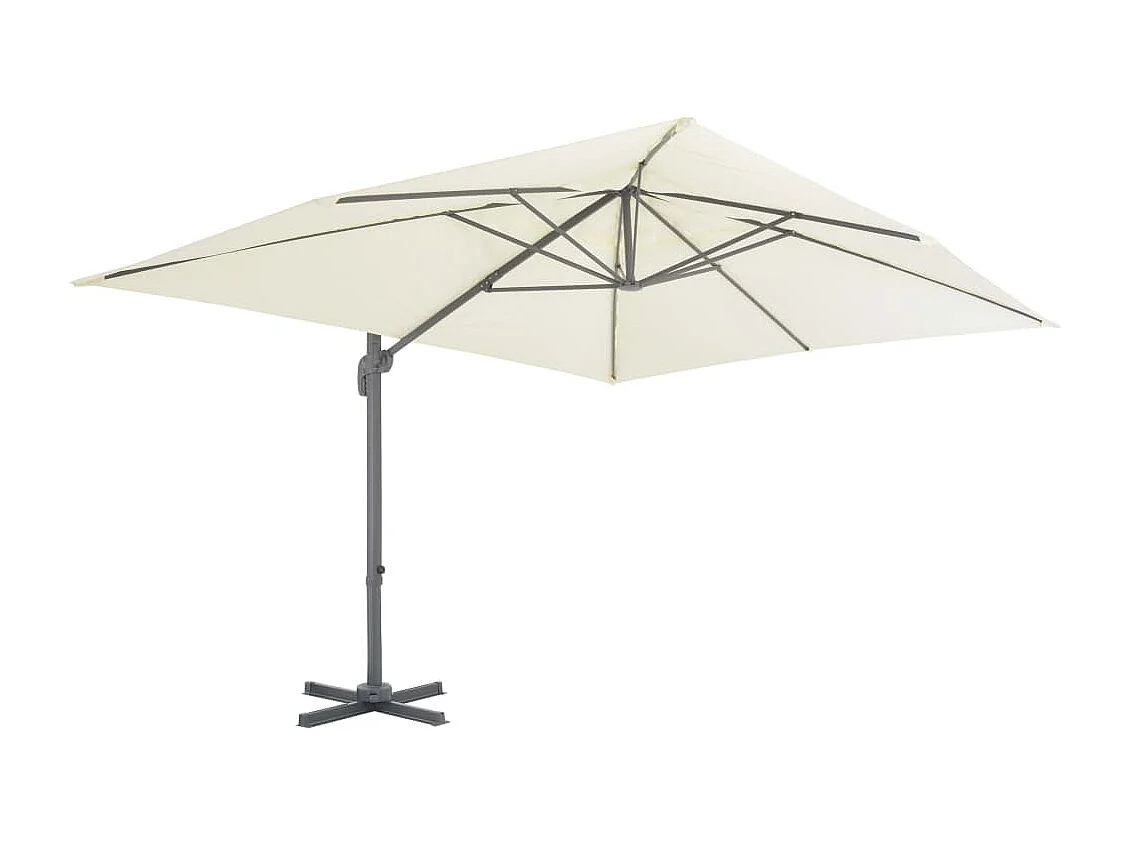 Church Point Zweefparasol met aluminium paal 400x300 cm zandkleurig
