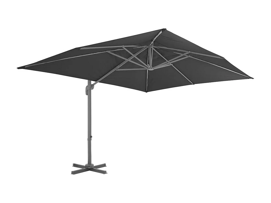 Church Point Zweefparasol met aluminium paal 4x3 m zwart