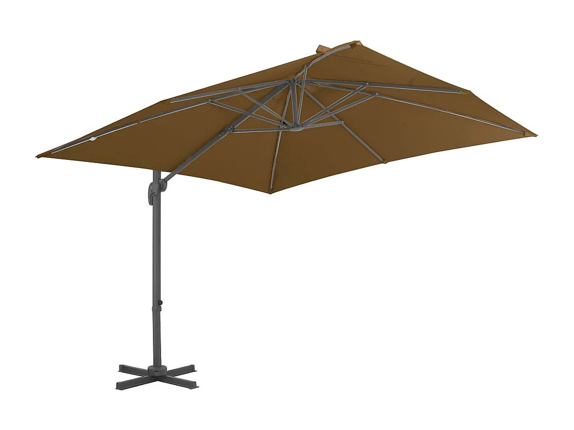 Church Point Zweefparasol met aluminium paal 300x300 cm taupe