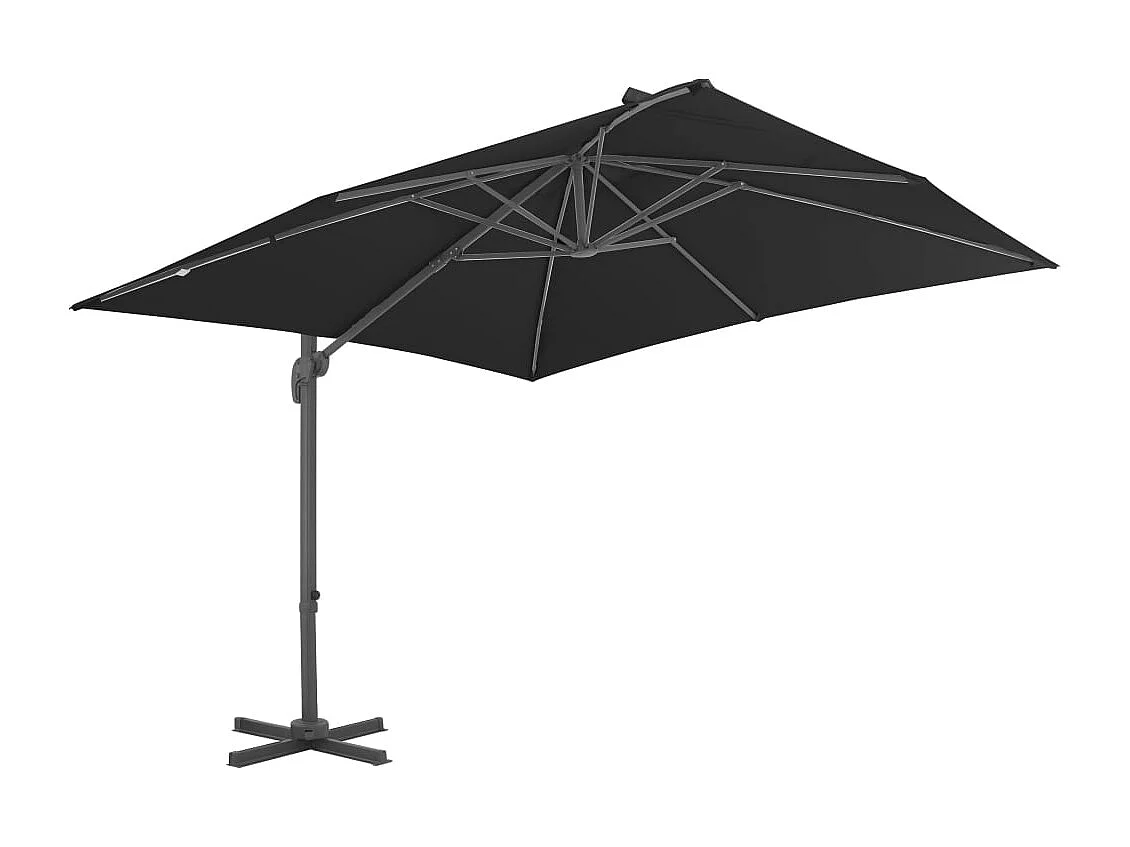 Church Point Zweefparasol met aluminium paal 3x3 m zwart