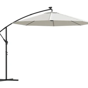 Carrickboy  Zweefparasol met LED-verlichting en metalen paal 300 cm zand