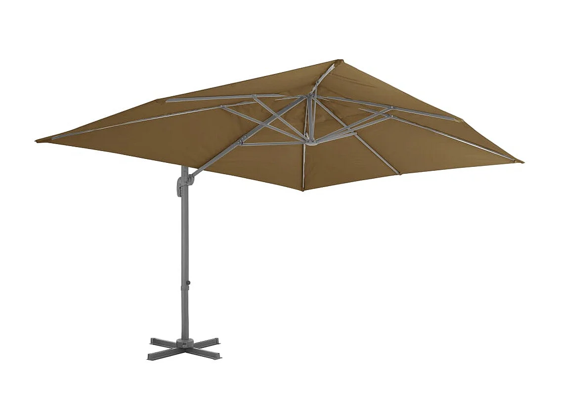 Church Point Zweefparasol met aluminium paal 400x300 cm taupe