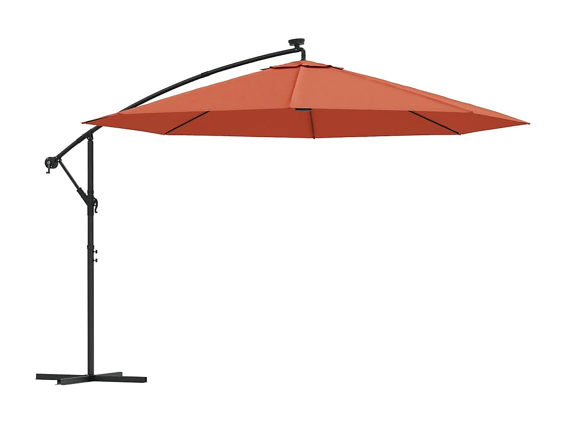 Carrickboy Zweefparasol met LED-verlichting 350 cm terracottakleurig