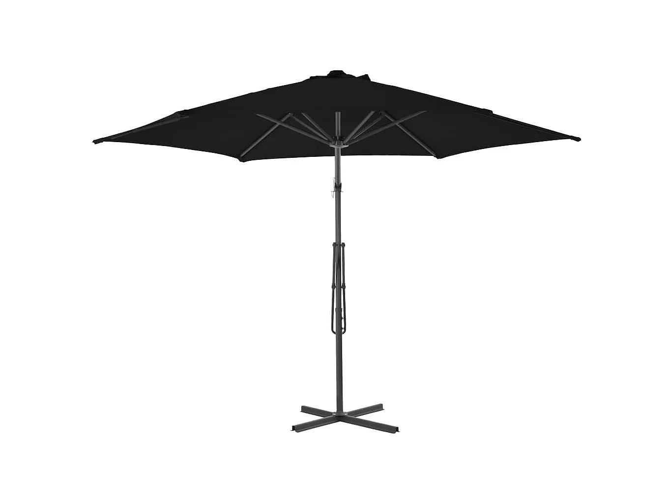 Clongullane Parasol met stalen paal 300x230 cm zwart